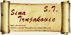 Sima Trnjaković vizit kartica